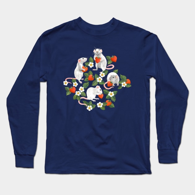 Sweet Rats with Strawberries Long Sleeve T-Shirt by micklyn